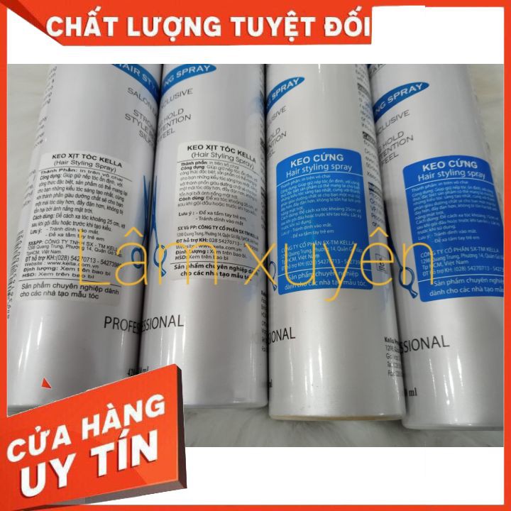 Keo xịt tóc kella 420ml ( cứng nắp xanh, mềm nắp trắng )  😘 FREESHIP 🍔 Định hình kiểu tóc suốt cứng mềm tạo kiểu bới tóc