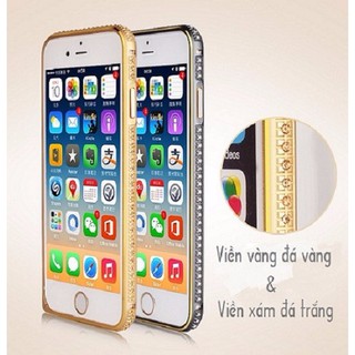 Ốp viền nhôm đính 1 hàng đá iphone 5,5s,6,6plus