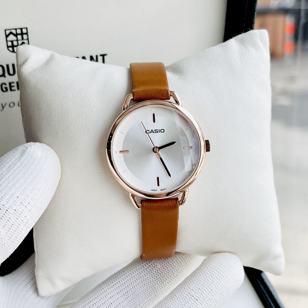 Đồng hồ nữ dây da Casio LTP E413PL 7A