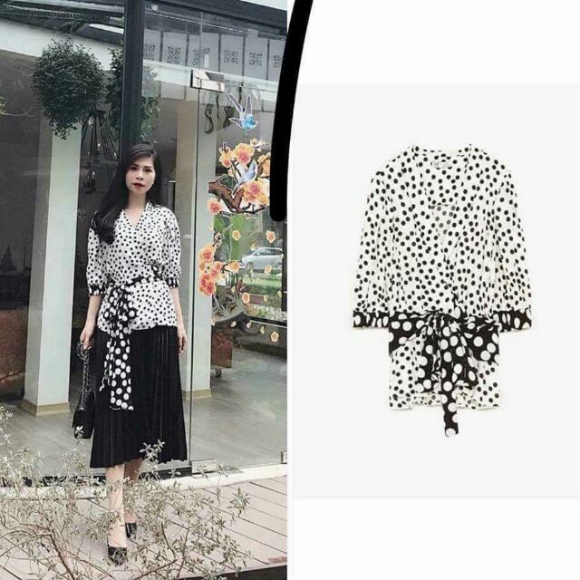 Áo chấm bi zara