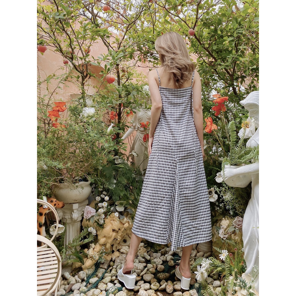 Đầm dài 2 dây caro Wand Dress Gem Clothing SP060603