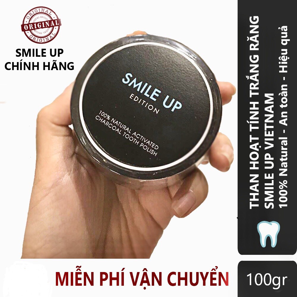 Than hoạt tính trắng răng, giảm hôi miệng Smile Up 100gr