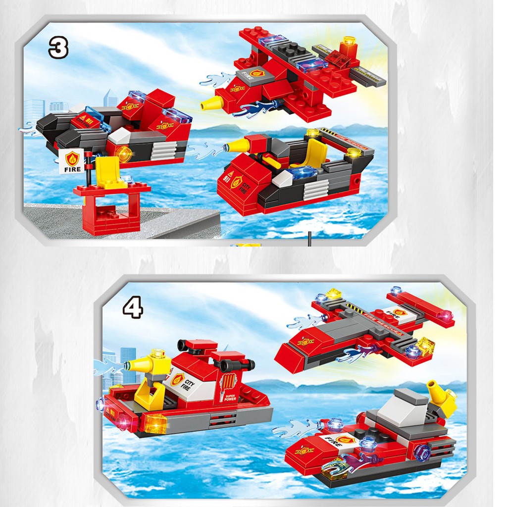 [678 CHI TIẾT] Bộ Lego lắp ráp xếp hình BIỆT ĐỘI SWAT CỨU HỎA GỒM XE CHUYÊN DỤNG, MÁY BAY, TRỰC THĂNG