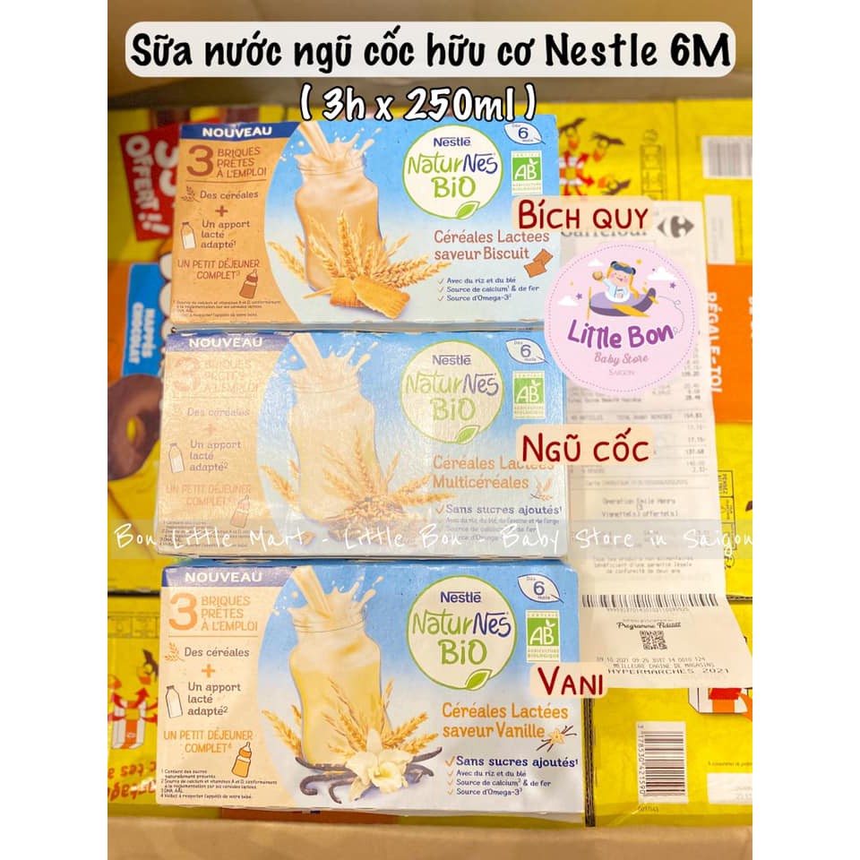 Sữa ngũ cốc dinh dưỡng hữu cơ Nestle Pháp bay air_Date 06-07/2022