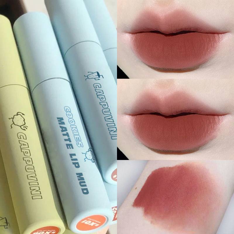 [Hàng mới về] Son Môi Dạng Lì Cappuvini Hỗ Trợ Dưỡng Ẩm Lâu Trôi Mềm Mại