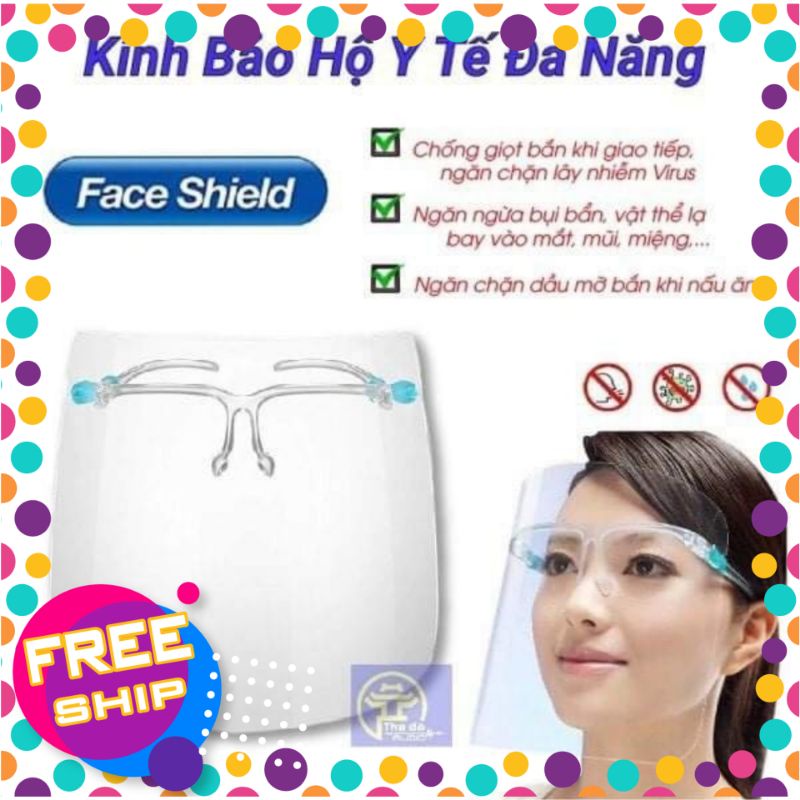 Gọng kính &amp; Tấm chắn - Combo 10 cái - Kính Bảo Hộ Chắn Giọt Bắn FACE SHIELD