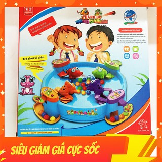 Đồ Chơi Ếch Ăn Bi Màu Sắc Sặc Sỡ Đa Dạng, Gồm 4 Ếch và 16 Viên Bi, Nhựa Cao Cấp, Chơi Theo Đội Nhóm
