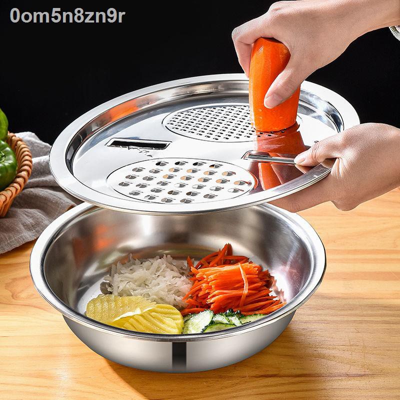 Đồ dùng nhà bếp & Phòng ănbình inox□chậu chăn thả ba rau đa chức năng máy cắt, bào khoai tây, lát vắt, rau, gạo