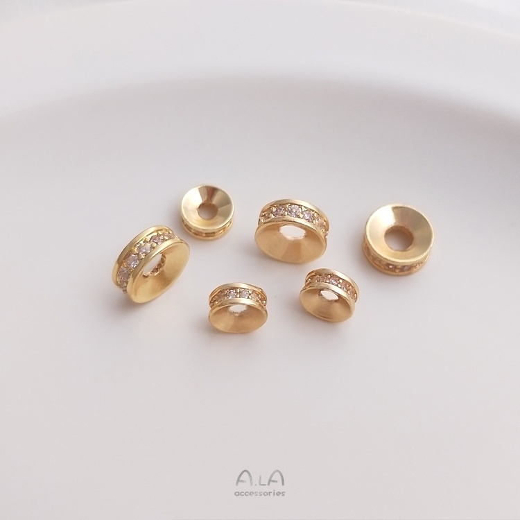 Hạt Xỏ Lỗ Lõm Bằng Đồng 14K Màu Sắc Dùng Làm Trang Sức diy