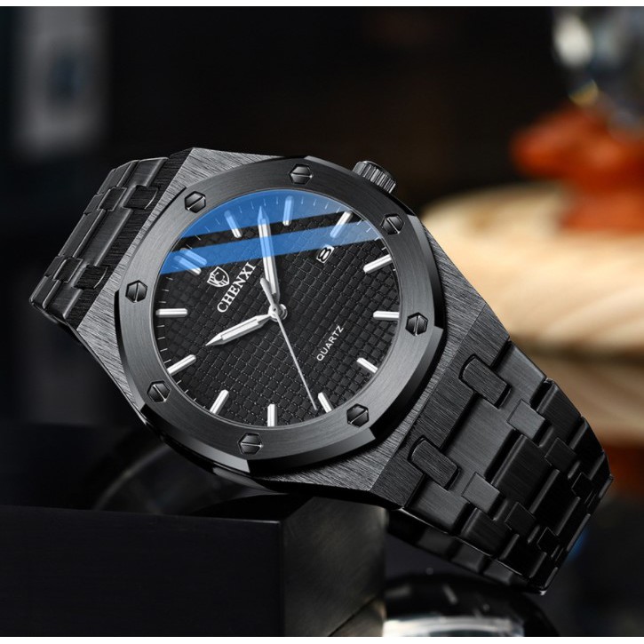 Đồng hồ nam Chenxi chính hãng mặt tròn - Đồng hồ nam dây thép cao cấp