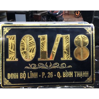 Bảng số nhà alu chữ nổi mica gương