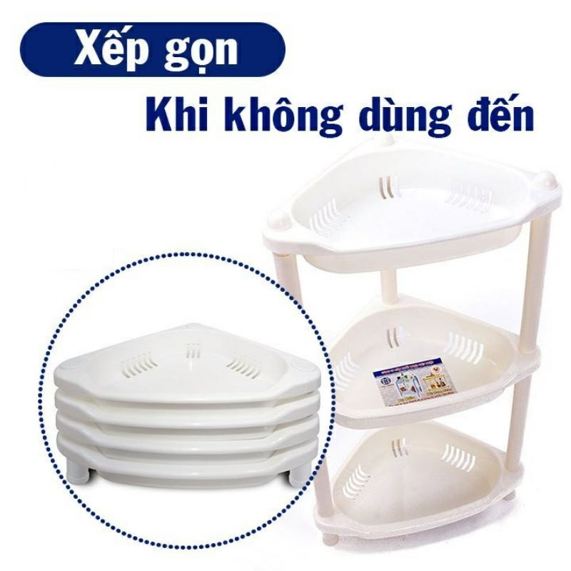 KỆ GÓC TAM GIÁC ĐỰNG ĐỒ NHÀ TẮM , NHÀ BẾP , SẮP XẾP NHÀ CỬA 2 TẦNG / 3 TẦNG CHUMDECOR