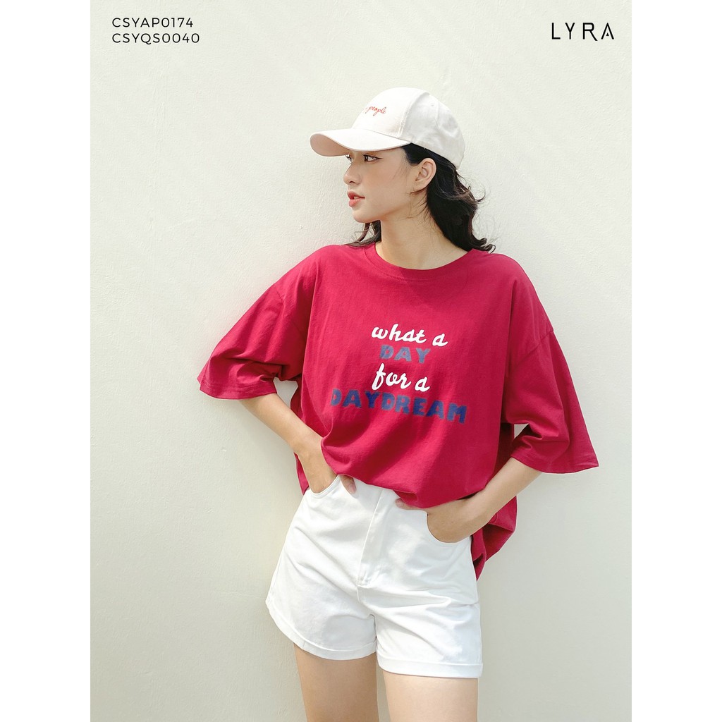 Áo phông nữ DAY DREAM LYRA, thun basic cổ tròn trơn unisex dáng rộng nhiều màu trẻ trung năng động-CSYAP0174