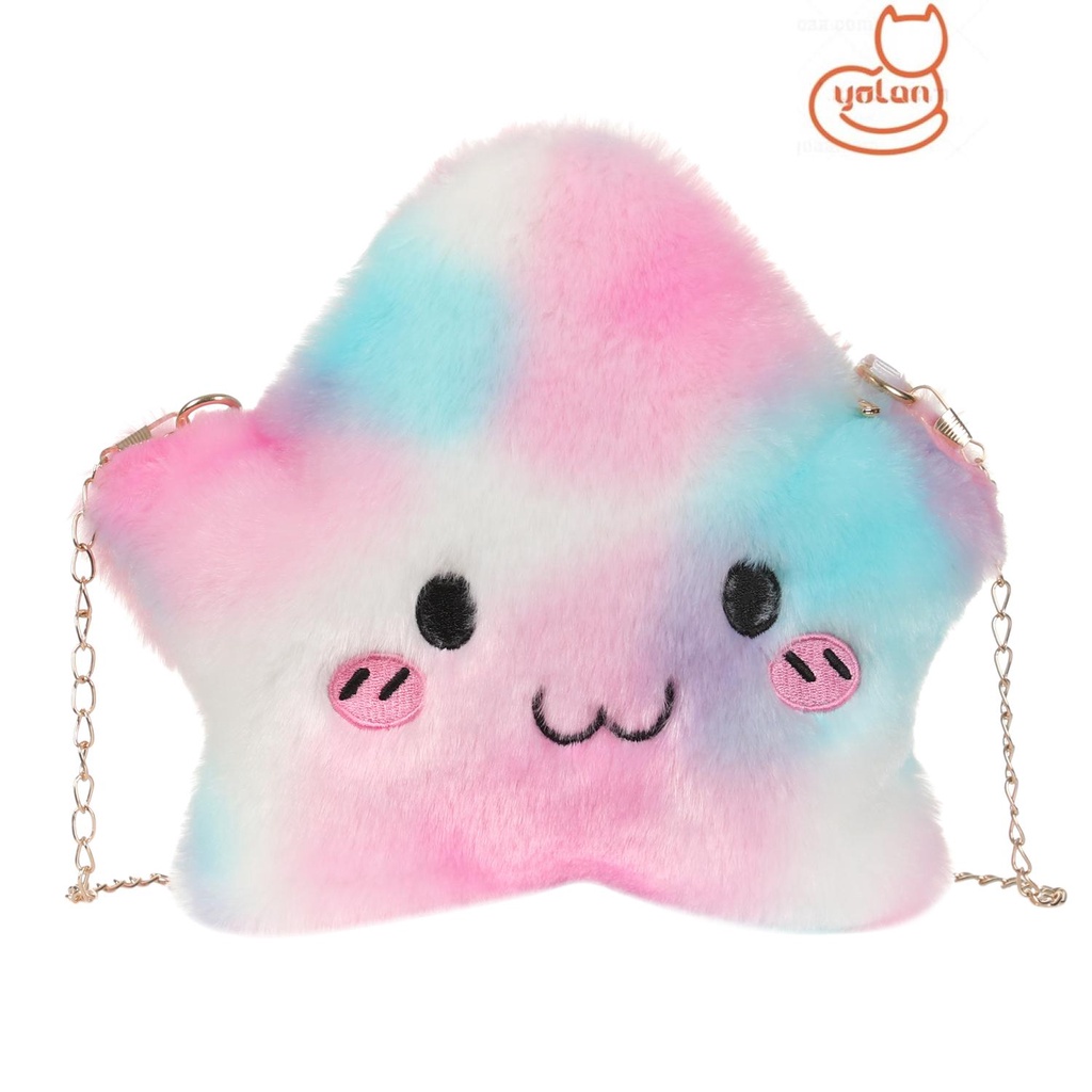 Túi Đeo Chéo Hình Ngôi Sao Vải Lông Xinh Xắn Xắn Thời Trang Cho Nữ