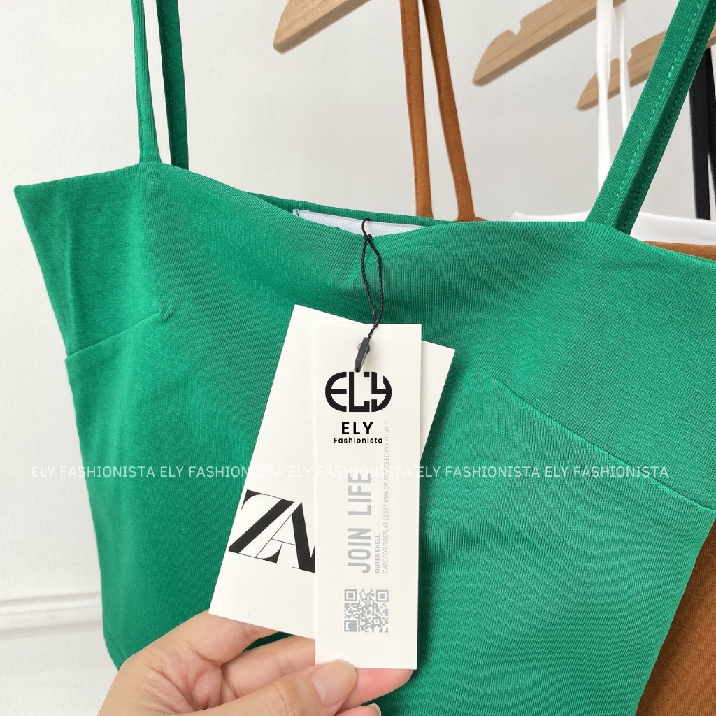 Áo tank top nữ ELY dáng ôm chiết eo croptop  không đệm vải cotton Bozip co giãn tốt thoáng mát nhiều màu sắc ELY223