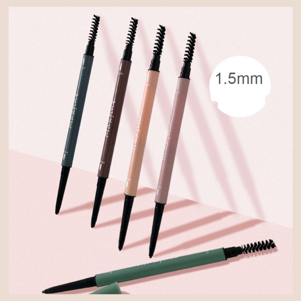 Chì Kẻ Mày maxfine 2 Đầu Double Effect không Thấm Nước 6 màu nâu