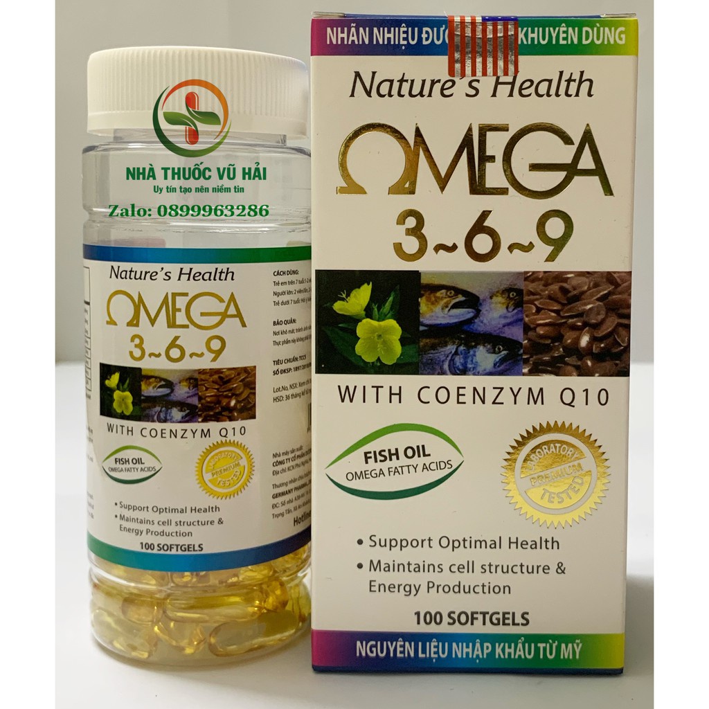 Dầu cá Omega 369 tăng cường thị lực , sáng mắt bổ não bổ tim hộp 100 viên