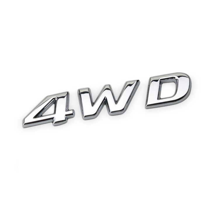 Decal Tem Chữ 4WD 3D INOX Cao Cấp Trang Trí Ô tô G60612