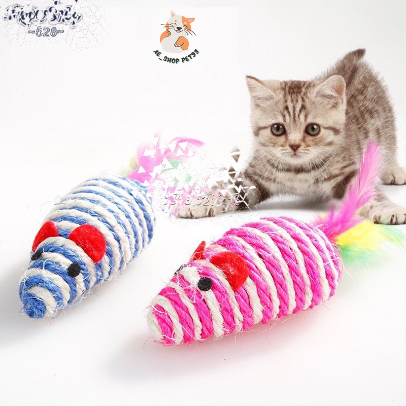 Đồ chơi cho mèo chuột dây thừng đáng yêu giúp bé thoả sức gặm