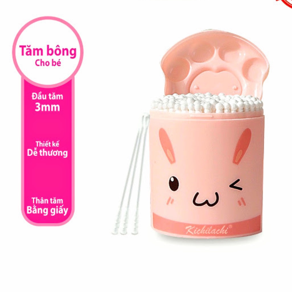 Tăm Bông Thân Giấy KiChi An Toàn Cho Trẻ Em và bé sơ sinh