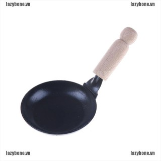 Mô Hình Chảo Mini Tỉ Lệ 1: 12 Có Tay Cầm Bằng Gỗ Dễ Thương