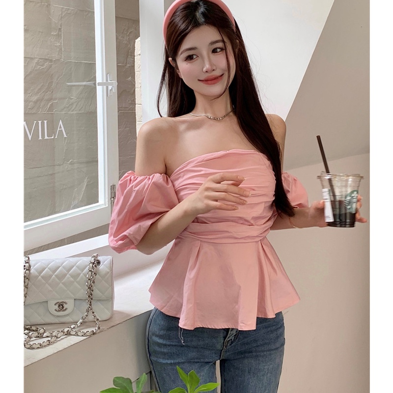 Áo Nữ Trễ Vai Ngắn Tay Thời Trang Quyến Rũ