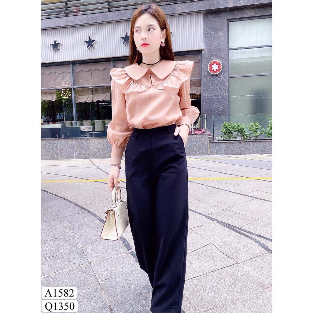 ÁO SƠ MI BÈO VOAN NỮ HÀNG THIẾT KẾ CAO CẤP MÃ SM02