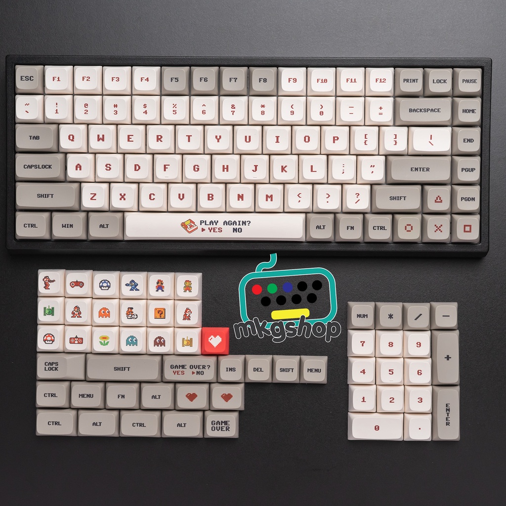 Keycap XDA Gameboy, nhựa PBT in nhiệt dyesub, 138 nút bàn phím cơ siêu rẻ