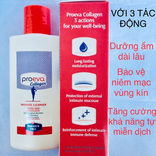 Dung dịch vệ sinh phụ nữ Proeva Collagen trẻ hóa âm đạo dung tích 125ml- hàng chính hãng