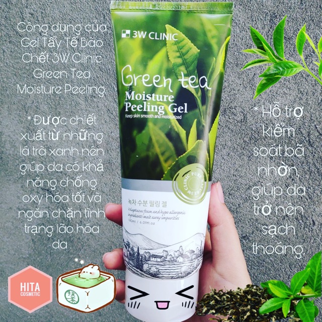 Gel Tẩy Tế Bào Chết 3W Clinic Green Tea Moisture Peeling