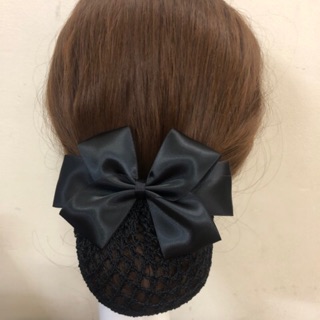 Kẹp tóc nơ đen có lưới bọc tóc ROSES Hair Accessories