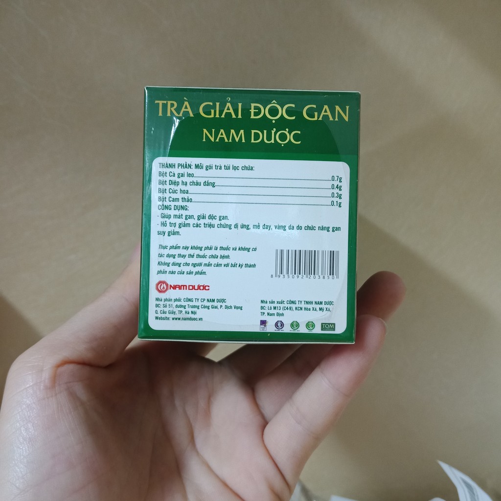 Trà giải độc gan Nam Dược hộp 20 túi