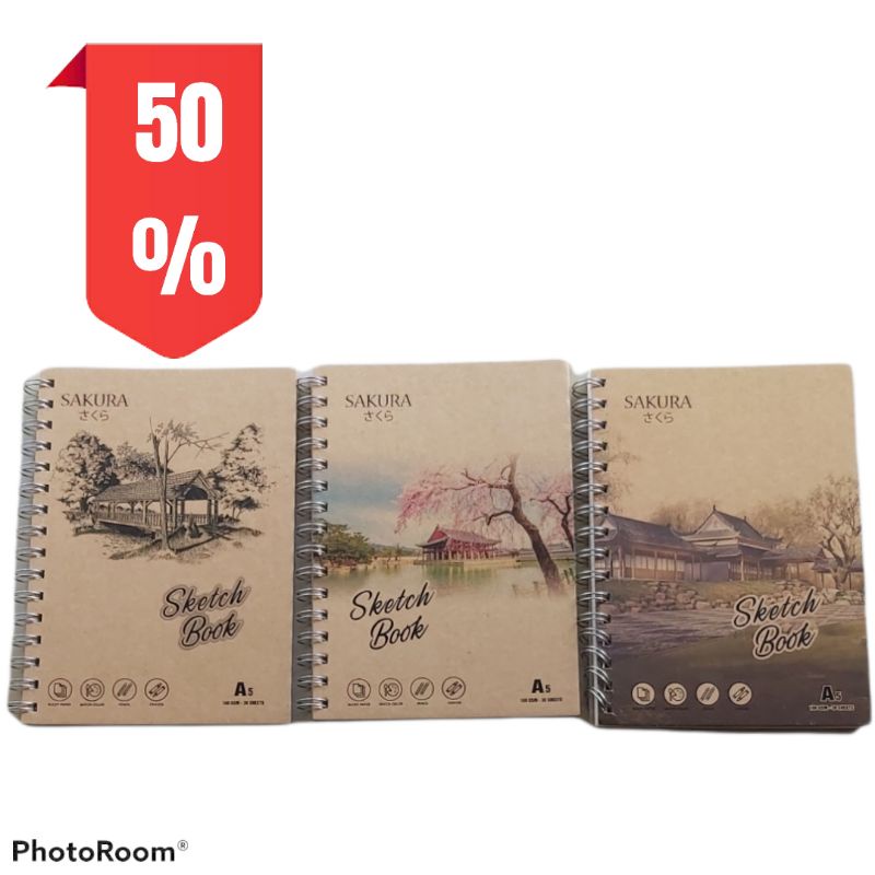 [Mã LIFEBOOK2 giảm 10% đơn 0Đ] Sổ Vẽ A5, Sketch Book Loại Đẹp15*21 (30 Tờ) SAKURA