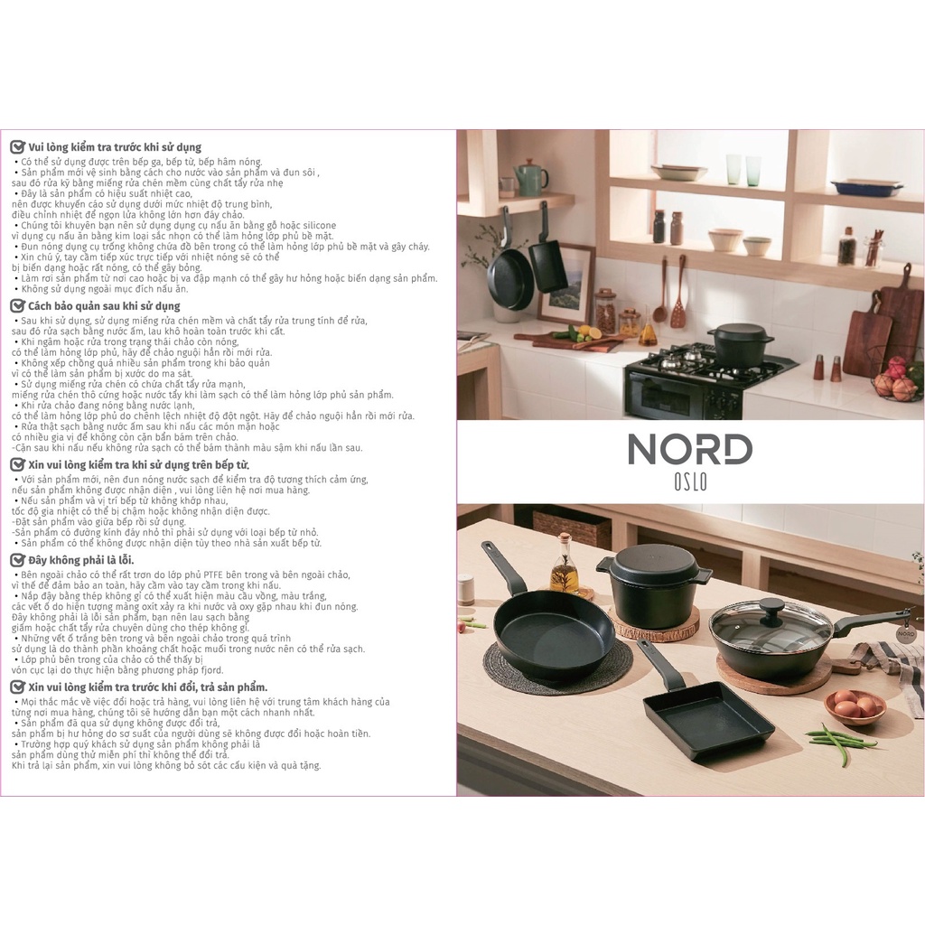 Nồi nhôm chống dính Oslo Nord 22cm, Nắp sử dụng như chảo nướng (Kèm 2 lót Silicon)