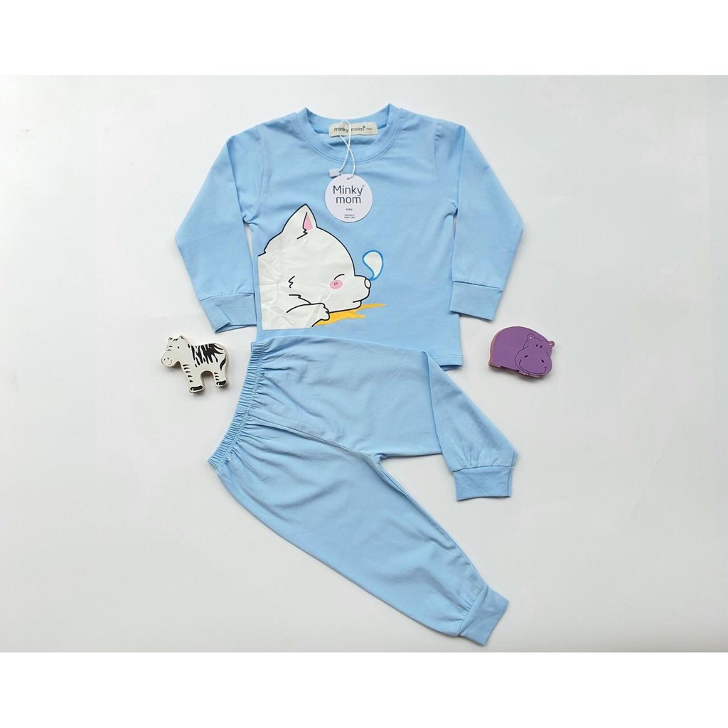 Bộ Minky Mom Dài Tay FREE SHIP FULL SIZE 70-120CM(5-19kg) COTTON Hàng Chuẩn Hoạ Tiết Dể Thương Cho Bé Gái Bé Trai, Đ