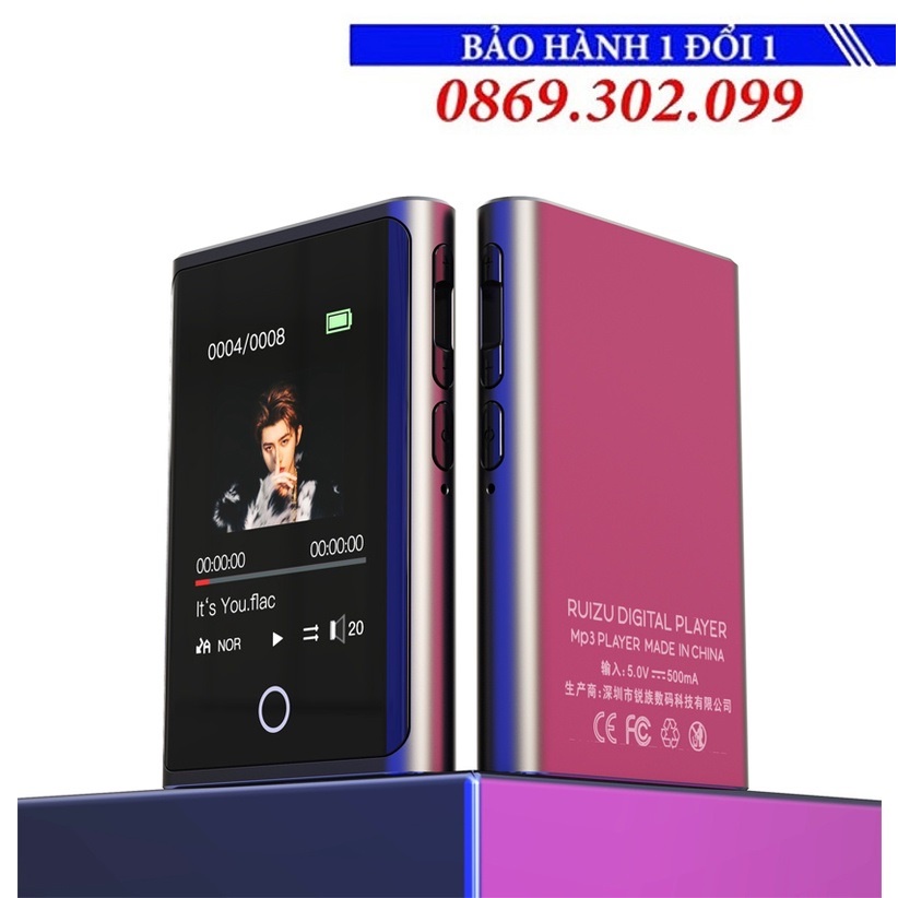 [Mã 155ELSALE giảm 7% đơn 300K] Máy Nghe Nhạc Không Dây Màn Hình Cảm Ứng Bluetooth Ruizu M2 Bộ Nhớ Trong 8Gb