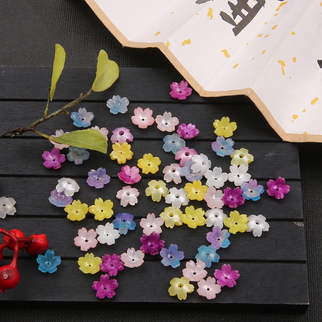 Set 10 Hạt Xỏ Lỗ Hình Cánh Hoa 1mm Dùng Để Làm Đồ Trang Sức Thủ Công