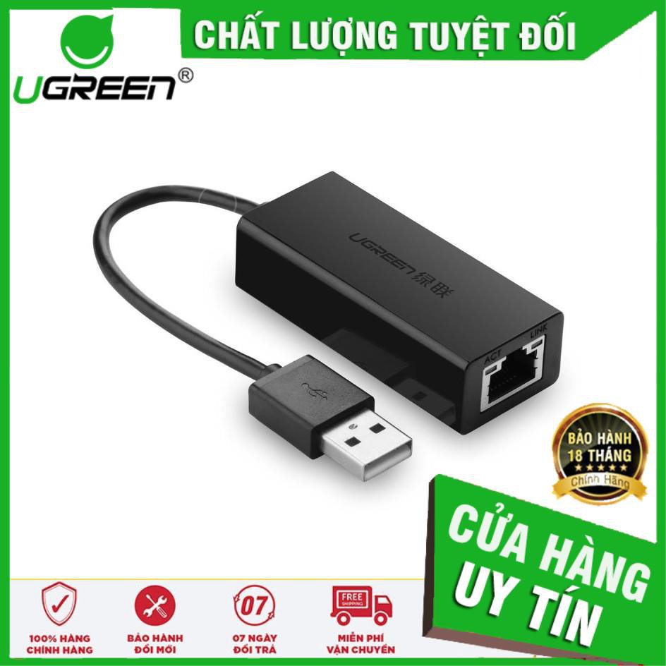 Cáp Chuyển USB To LAN 10/100Mbps Cao cấp Ugreen 20254 - Hàng chính hãng