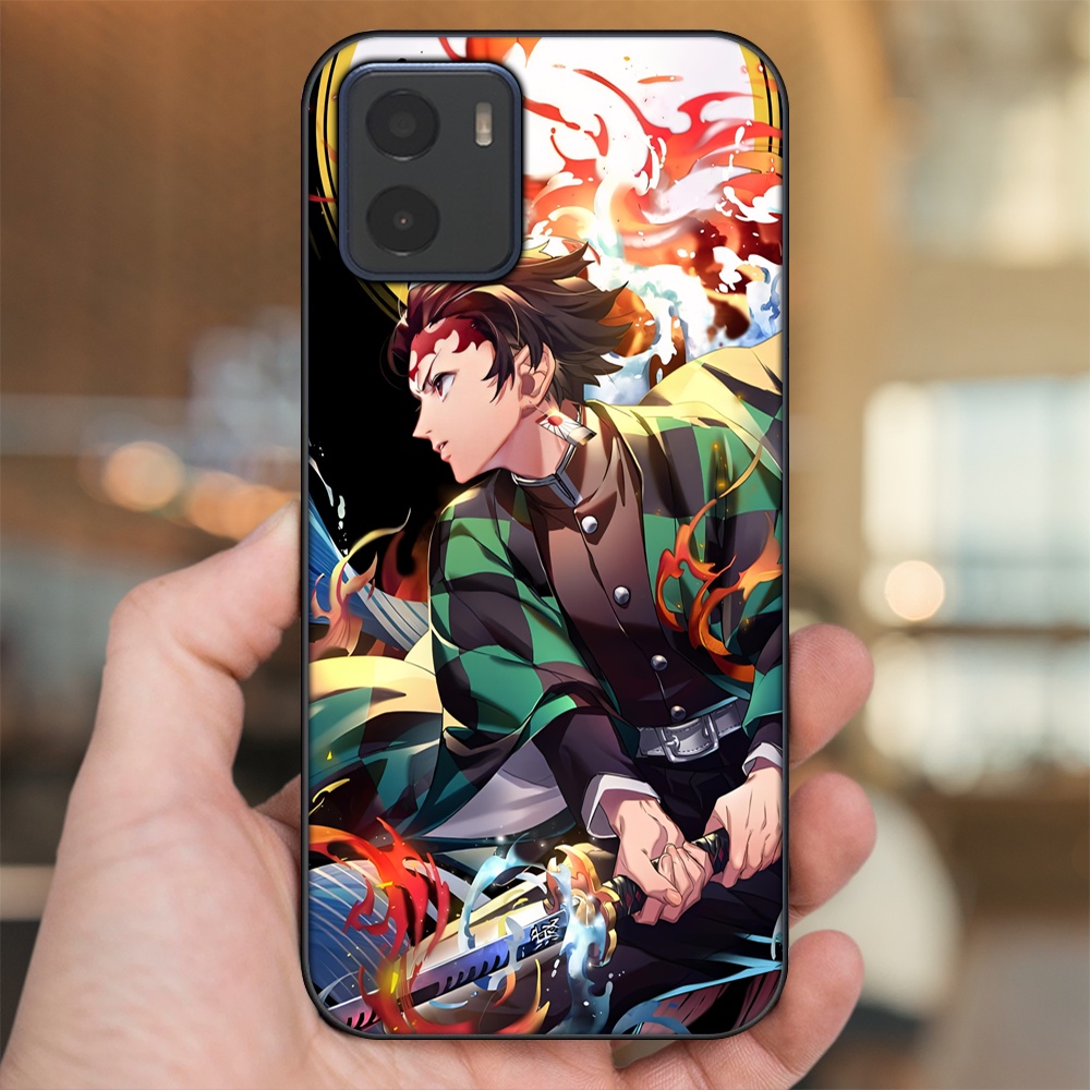 Ốp lưng Vivo Y15s, Y15a viền đen in hình Tanjiro Kimetsu No Yaiba
