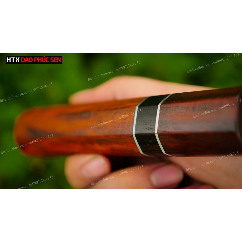 Cán dao Nhật bát giác gỗ trắc, mun - CN11
