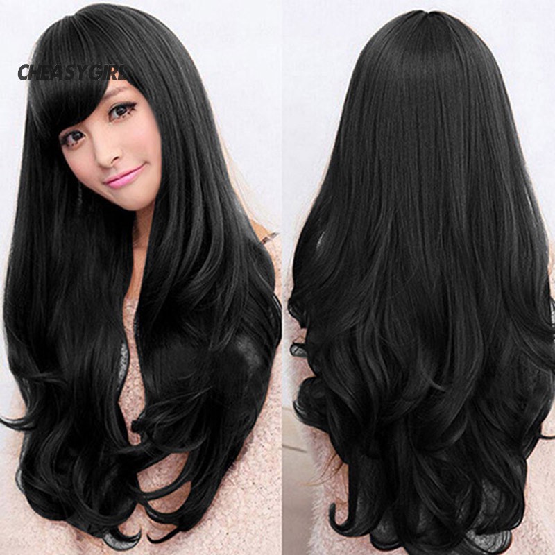 ♤CH Women Fashion Lolita Curly Wavy Long Full Wig Heat Resistant Cosplay Party Hair