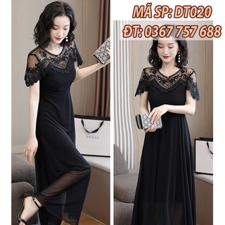 Siêu tôn dáng Đầm form dài maxi form rộng cho phụ nữ trung niên dự tiệc DT020