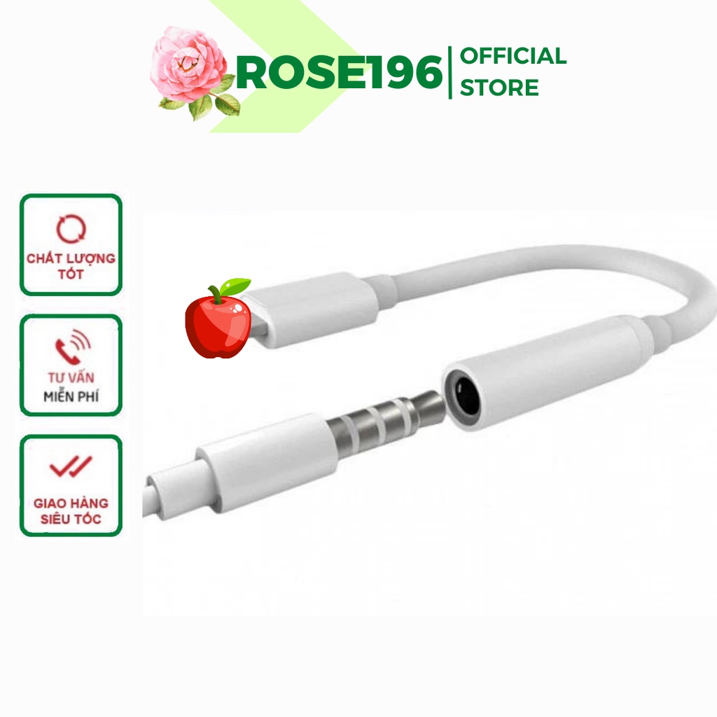 Jack chuyển đổi IPcó mic,rắc chuyển chân sạc thành chân tai nghe 3.5mm(lưu ý đọc kĩ mô tả sản phẩm)