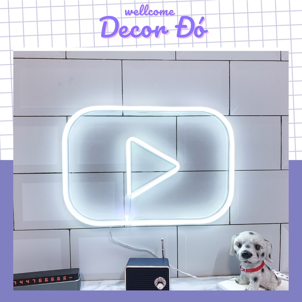 Đèn Led Neon YOUTUBE | Size 29 x 21cm | Siêu sáng siêu tiện lợi , an toàn cho trẻ em với điện áp DC12V |