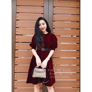 [XẢ NHANH VỀ ĂN TẾT] Váy Nhung Cho Mẹ Váy Thu Đông Cho Nữ Đầm Dài Đầm Xuông