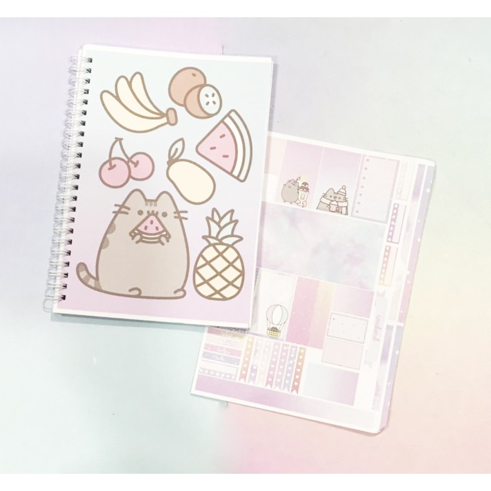 Sổ bullet journal pusheen SBJ29 A5 100 trang 160gsm chấm kẻ ngang  in màu monthly planner  Sổ tay vẽ chì Sketchbook