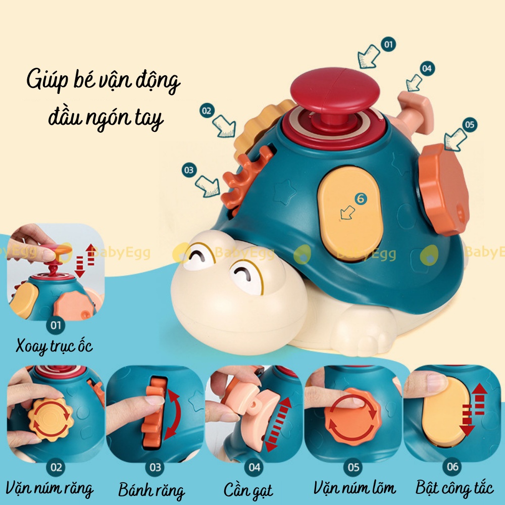 Rùa bận bịu Đồ chơi giáo dục montessori cho bé vận động thông minh trẻ em bé trai bé gái 6 tháng 1 2 tuổi BABYEGG