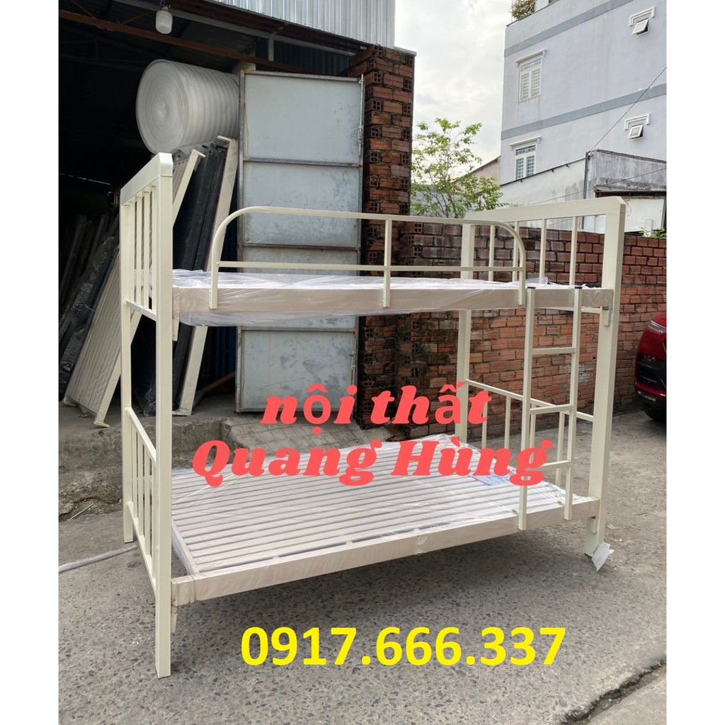 Giường tầng sắt hộp vuông cao cấp 1m/1m sắt dày 4x8 giá rẻ