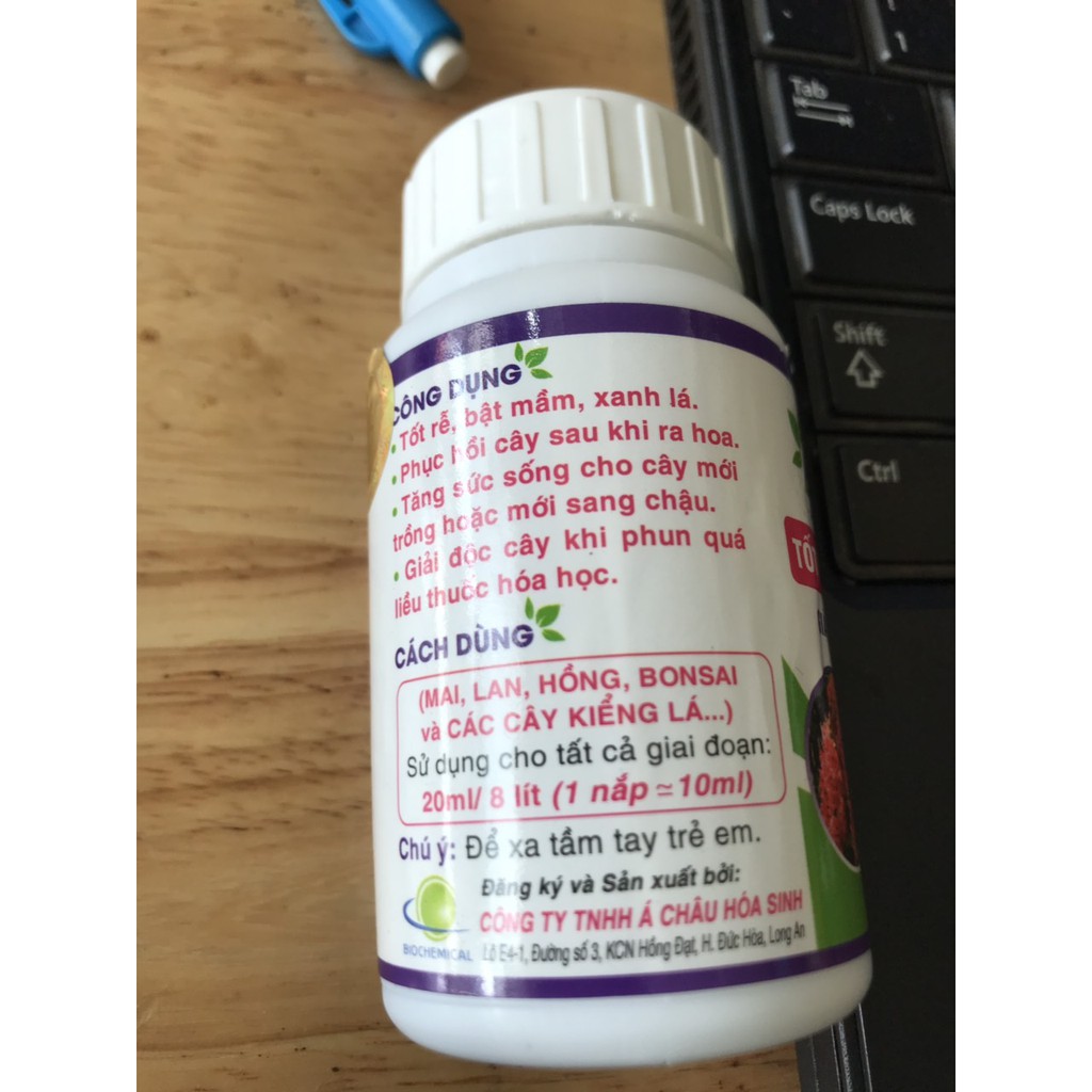 Phân bón sinh học AMI GREEN giải độc cây trồng. Tốt rễ, bật mầm, xanh lá chai 100ml