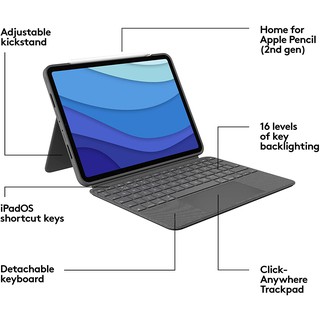 Bàn Phím Logitech Combo Touch Cho Ipad Chính Hãng